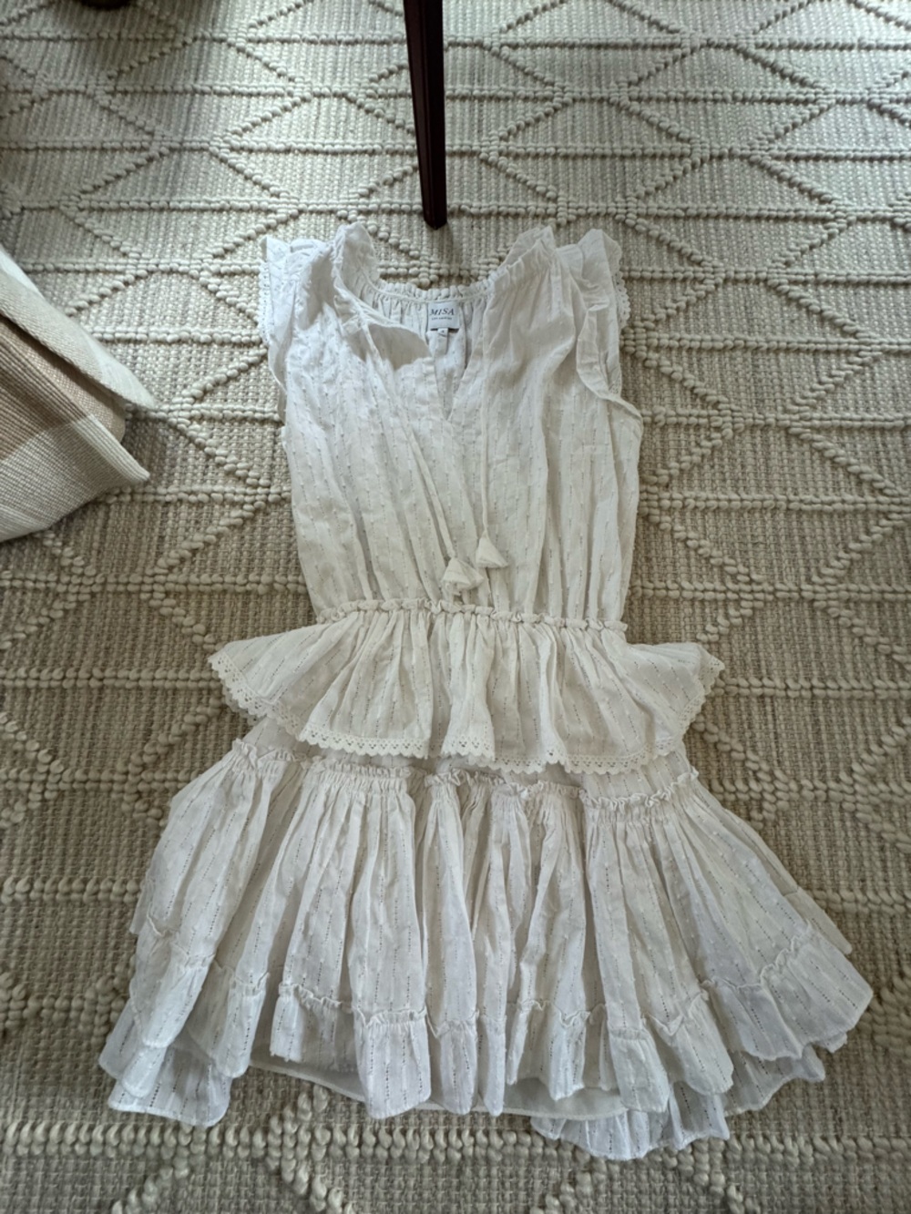 Misa Los Angeles White Eyelet Ruffle Kids Dress